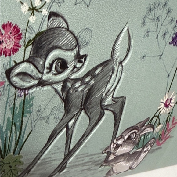 Disney Mint Green Bambi deer & Thumper rabbit bunny zipper Wallet - Picture 3 of 12